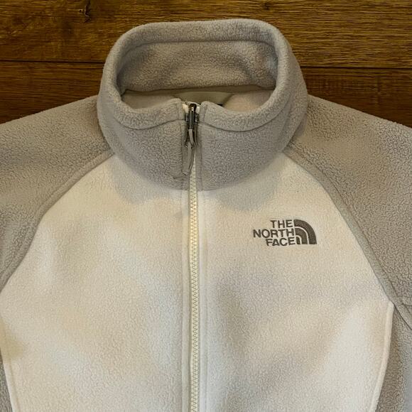 The North Face Womens Fleece Full Zip Jacket Grey White Khumbu Small Outdoor Ski - Picture 3 of 7